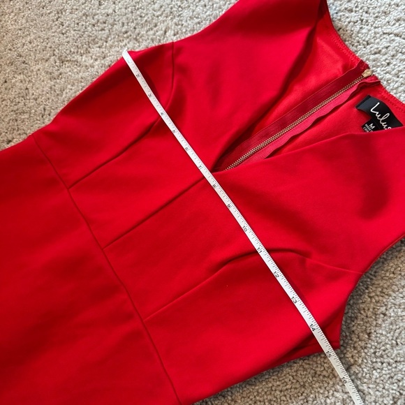 Lulu’s Deep V-Neck Bodycon Double Full Zipper Back Stretch Dress medium - Picture 7 of 11